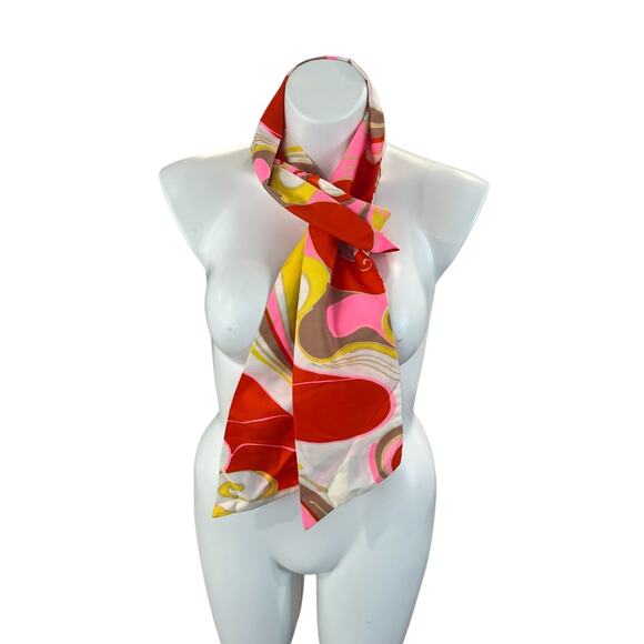 Vintage Retro Scarf Headwrap Mod Bandana Bright Colors - Picture 2 of 4